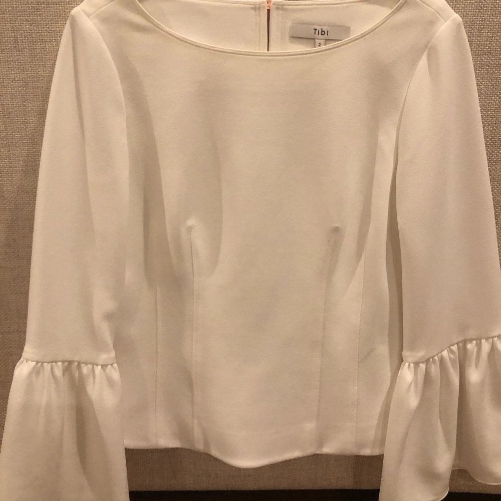 Tibi Peplum Arm Top